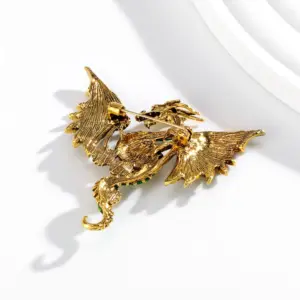 Fantasy Dragon Brooch with Gem Accents 10 S4cf6b3f238e6404eb19818fb3b628932R 1