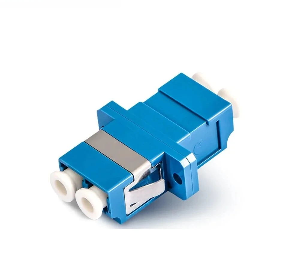 Blue LC-LC Duplex Fiber Optic Flange Adapter 6 Blue LC-LC Duplex Fiber Optic Flange Adapter - Image 6