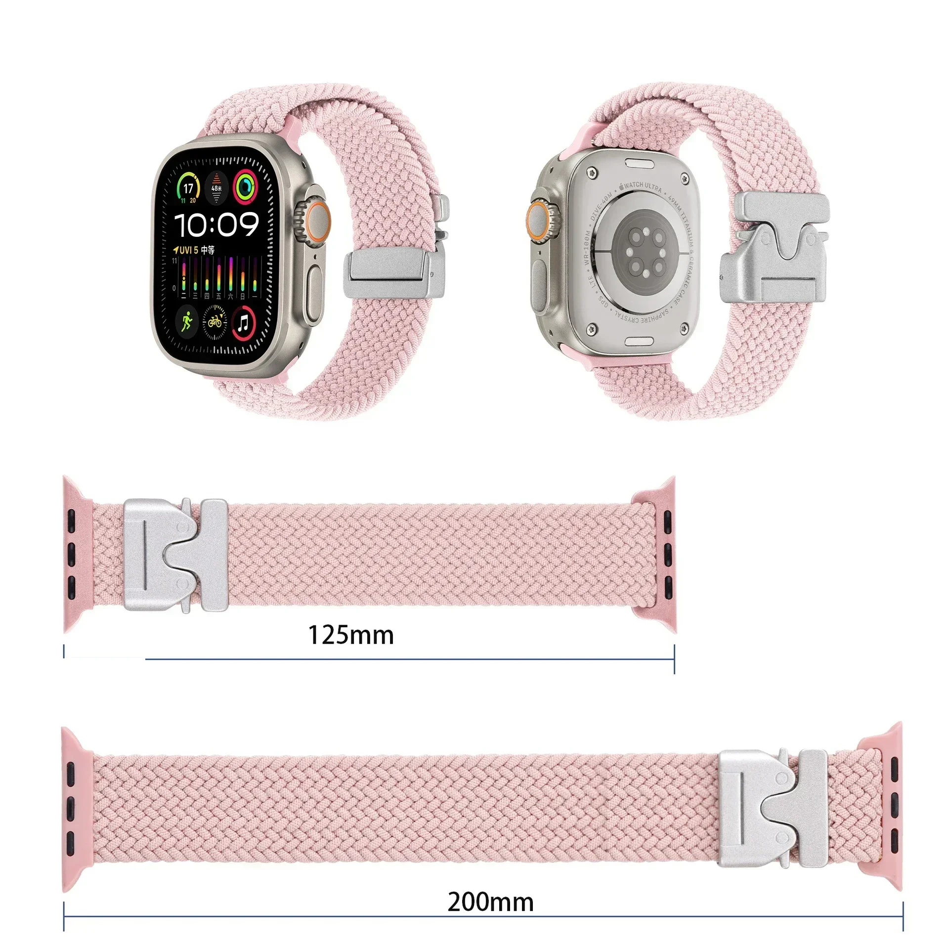 Braided Nylon Watch Band for Apple Watch 38-49mm 6 Braided Nylon Watch Band for Apple Watch 38-49mm - Image 6