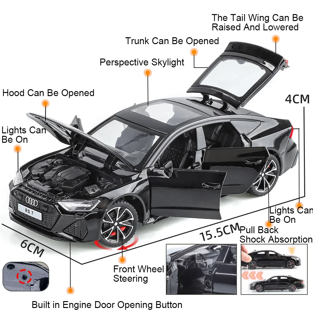Vibrant Green Audi RS6 1:32 Scale Model 3 Vibrant Green Audi RS6 1:32 Scale Model - Image 3