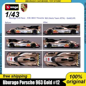 Gold Porsche 963 Diecast Model 1:43 Scale