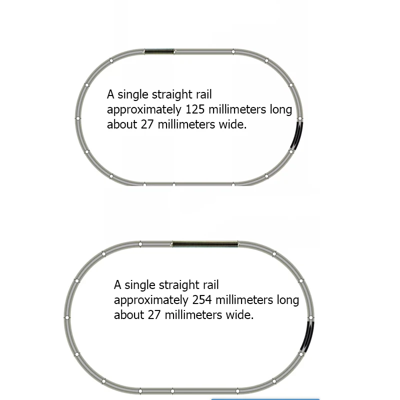 N-Scale 6 Straight Train Tracks (5" & 10") Set 4 N-Scale 6 Straight Train Tracks (5" & 10") Set - Image 4