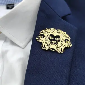 Three-Headed Lion Brooch in Alloy 11 S4df5d77bd8df4199b4bf3db5f72798fei