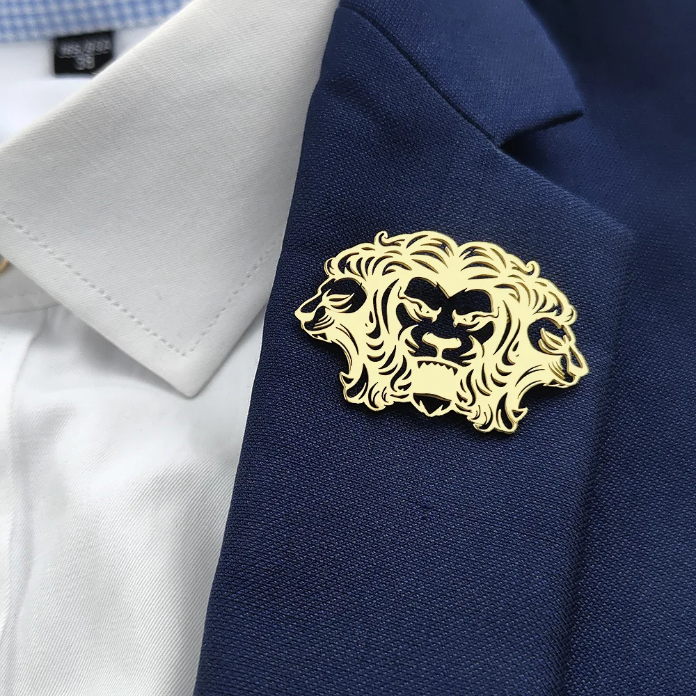 Three-Headed Lion Brooch in Alloy 6 Three-Headed Lion Brooch in Alloy - Image 6