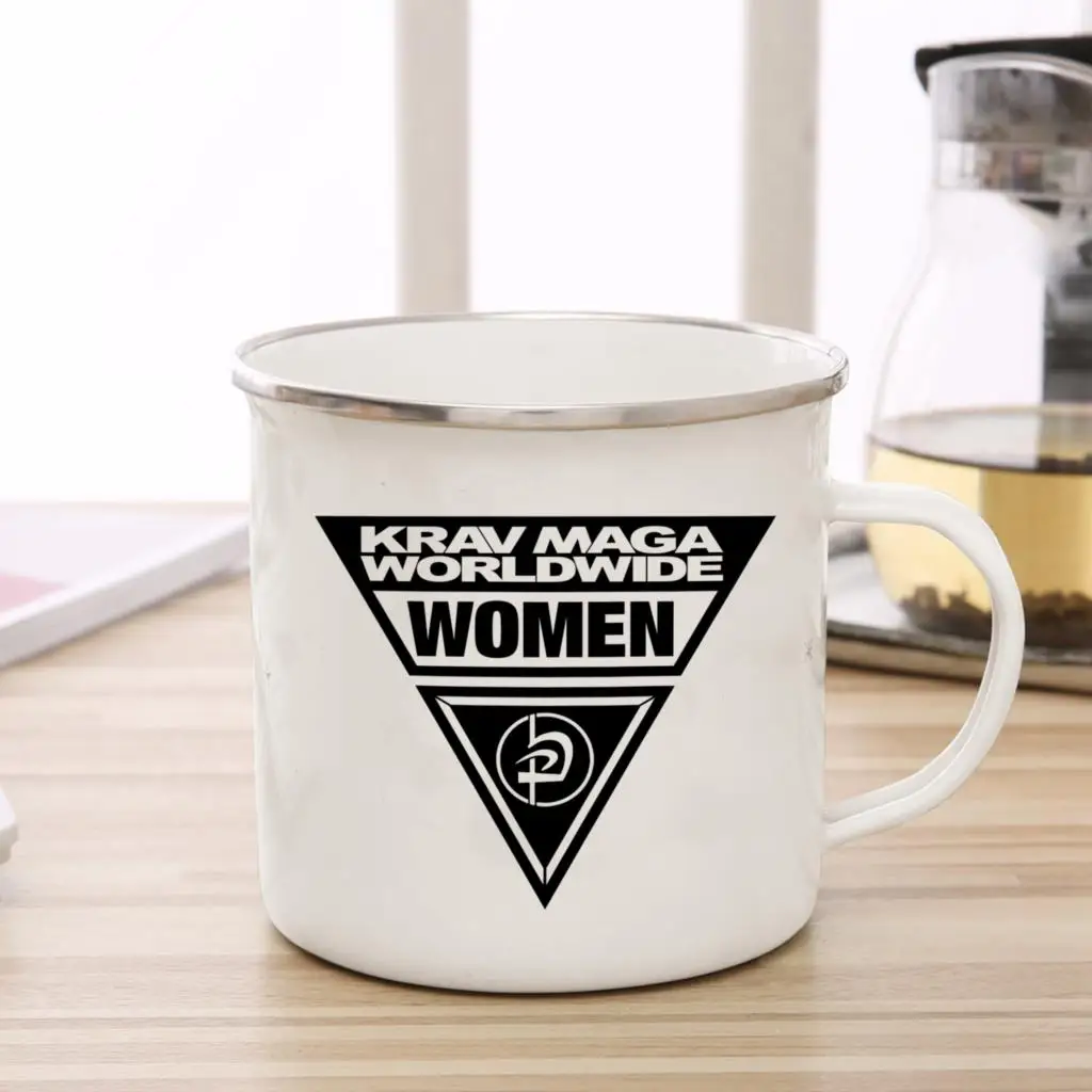 Krav Maga Enamel Mug with Martial Art Graphics 2 Krav Maga Enamel Mug with Martial Art Graphics - Image 2