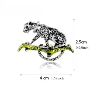 Vintage Leopard Brooch with Green Eyes 7 S4e2dc5aae67a44669cd9e448043b66c3y