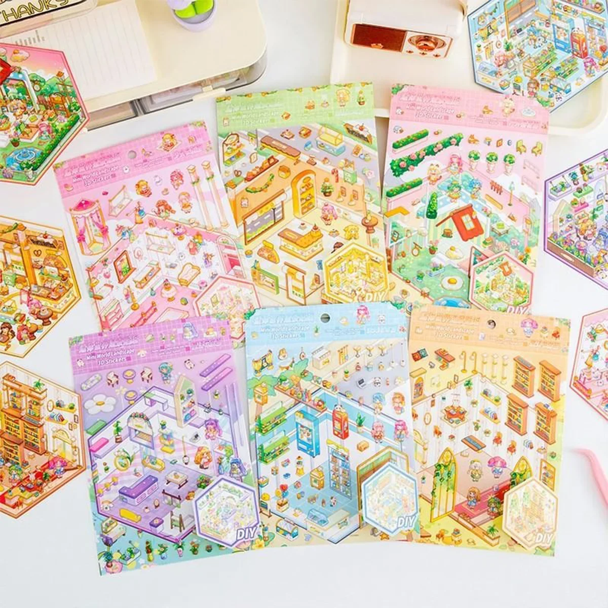 Kawaii Mini Scene Sticker Set for Kids 4 Kawaii Mini Scene Sticker Set for Kids - Image 4