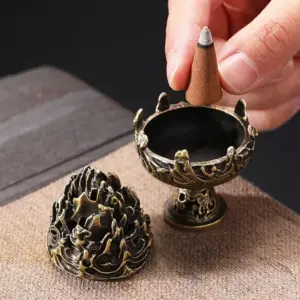 Vintage Alloy Incense Burner 6x4cm 9 S4f5d5a557de0468eacb03c83076be462l