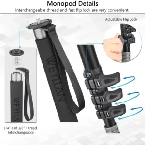 Professional DSLR Monopod with Fluid Head 10 S4f6f12f923274cf5a349773b837eac15T
