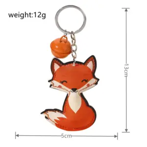 Vibrant Orange Fox Keychain with Gold Accents 9 S4fe541c648bd4b6aa8da0f2cde137d78C