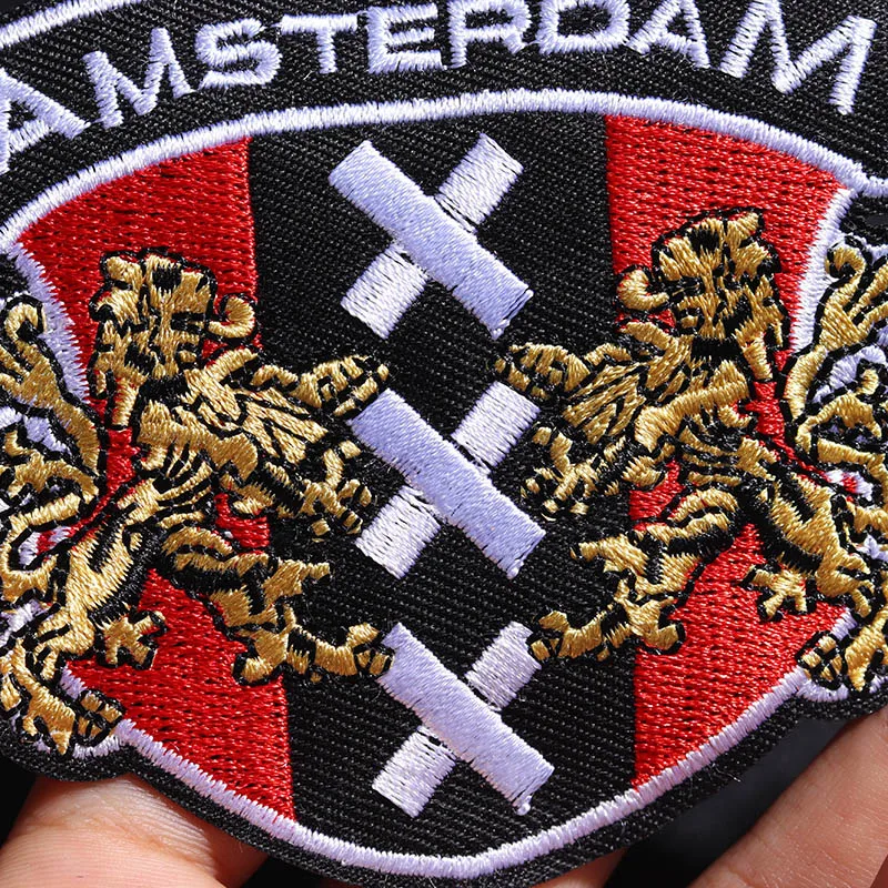 Amsterdam Embroidered Iron-On Patch 9x8.9 cm 3 Amsterdam Embroidered Iron-On Patch 9x8.9 cm - Image 3