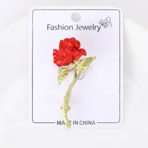 Red Rose Brooch with Vintage Details 9 S503415a2a4fd4a77919aa64e1fde2c95b