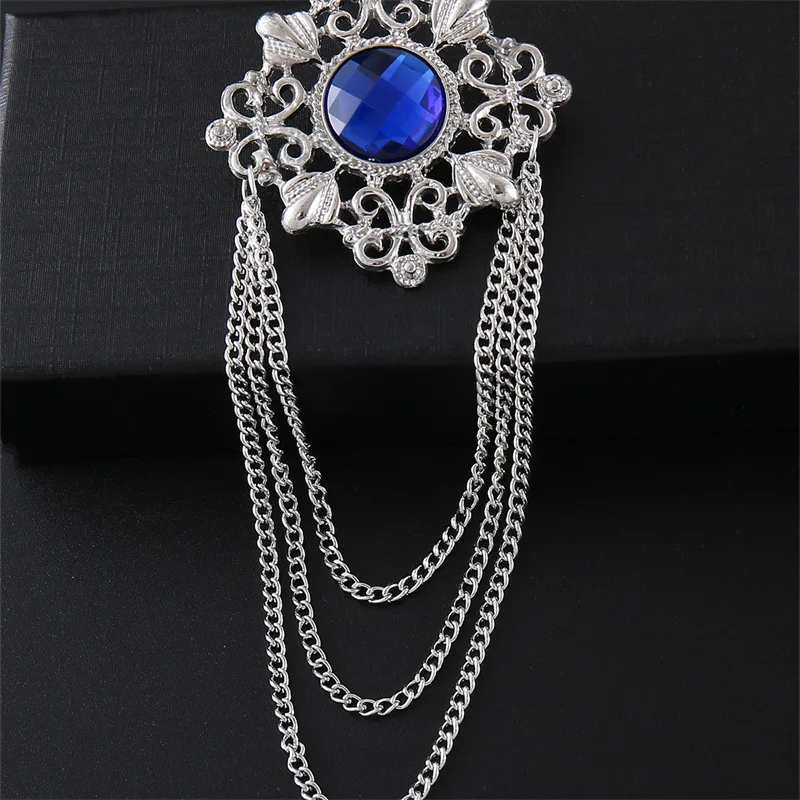 Vintage Alloy Brooch with Carved Gemstones 7 Vintage Alloy Brooch with Carved Gemstones - Image 7