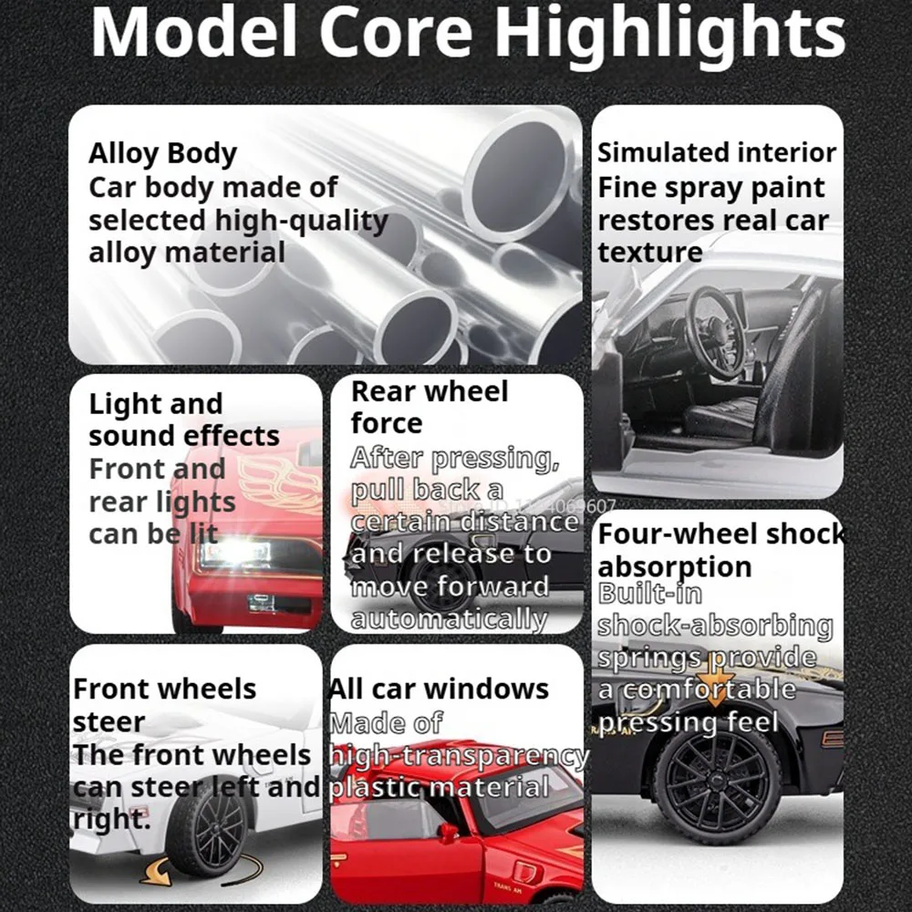 1:32 Diecast Alloy Firebird and Charger Model 2 1:32 Diecast Alloy Firebird and Charger Model - Image 2