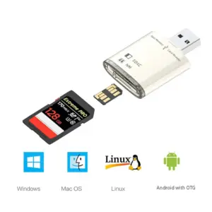 Premium USB 3.0 Dual Card Reader for SD/HD/MN 9 S50a261c35a794f4c981e4b4cb4d00079V