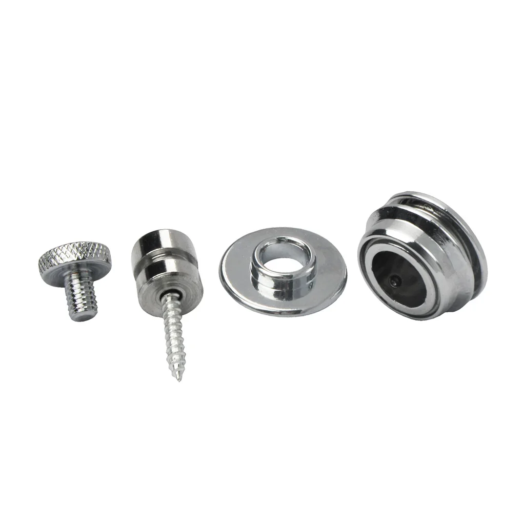 Chrome Metal Guitar Strap Locks for Electric Bass 5 Chrome Metal Guitar Strap Locks for Electric Bass - Image 5