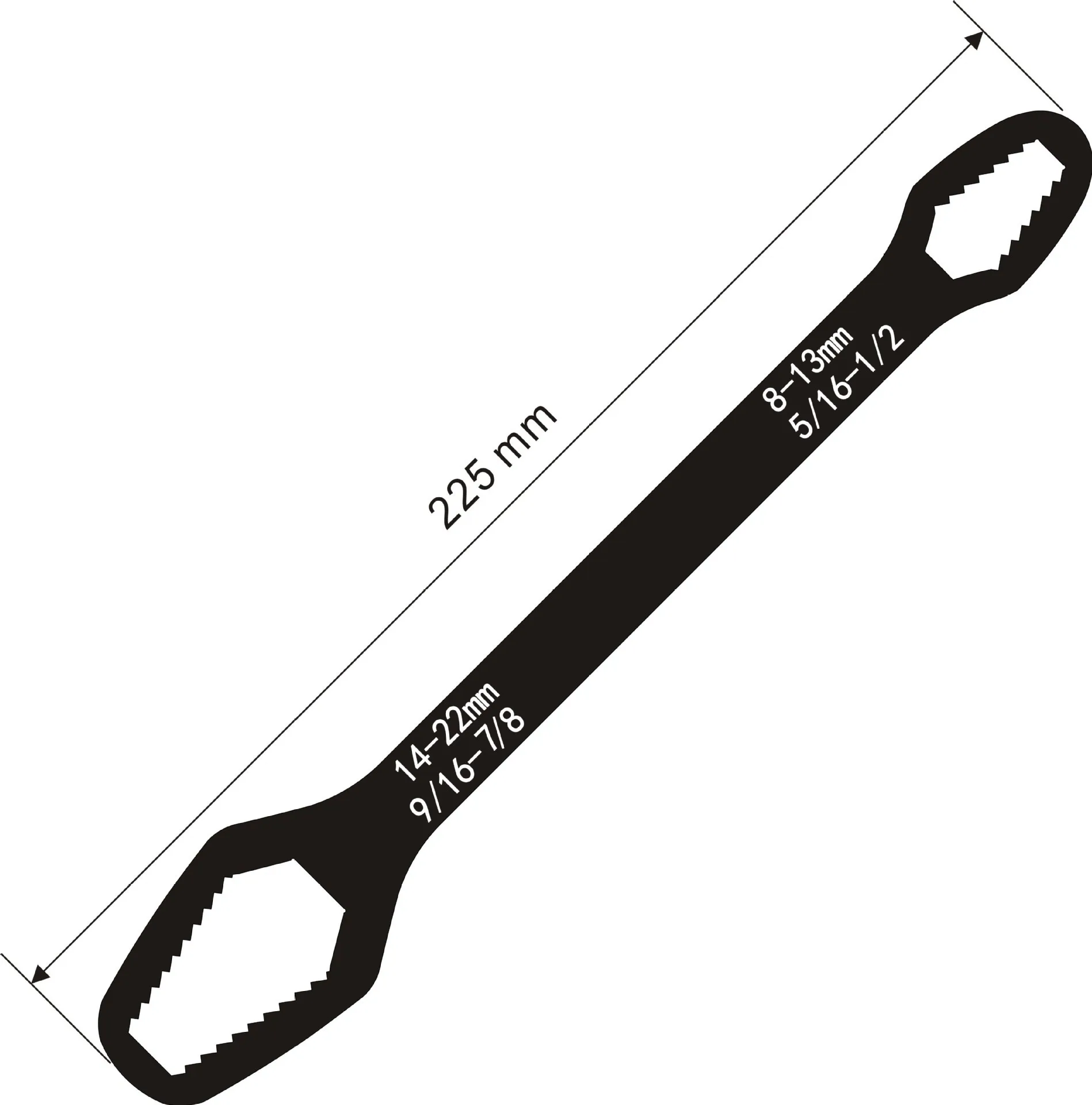 Adjustable Double-Headed Wrench 8-22mm, 270mm 7 Adjustable Double-Headed Wrench 8-22mm, 270mm - Image 7
