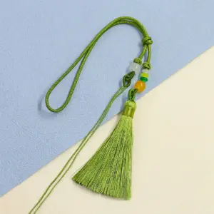 Pastel Pink Handwoven Tassel with Beads 14 S510d4471150c491997f6510f0f31d9d7X