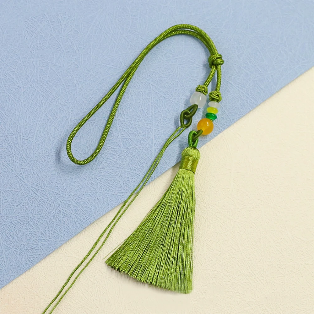 Pastel Pink Handwoven Tassel with Beads 7 Pastel Pink Handwoven Tassel with Beads - Image 7