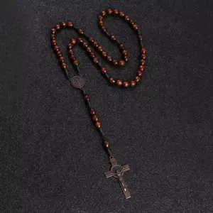 Handcrafted Rosary Necklace with Wooden Beads 11 S51978a532e634eea96ba04be1ac0e317i