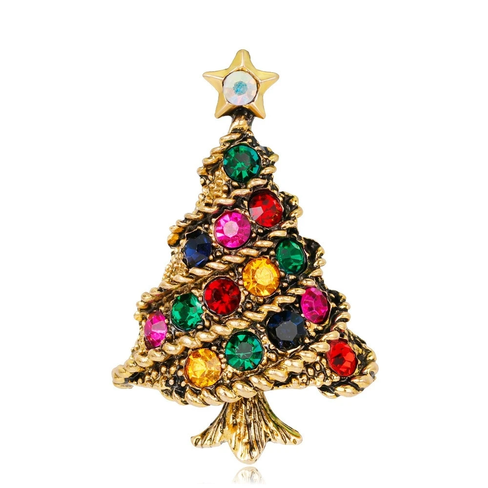 Festive Christmas Tree Brooch with Rhinestones 7 Festive Christmas Tree Brooch with Rhinestones - Image 7