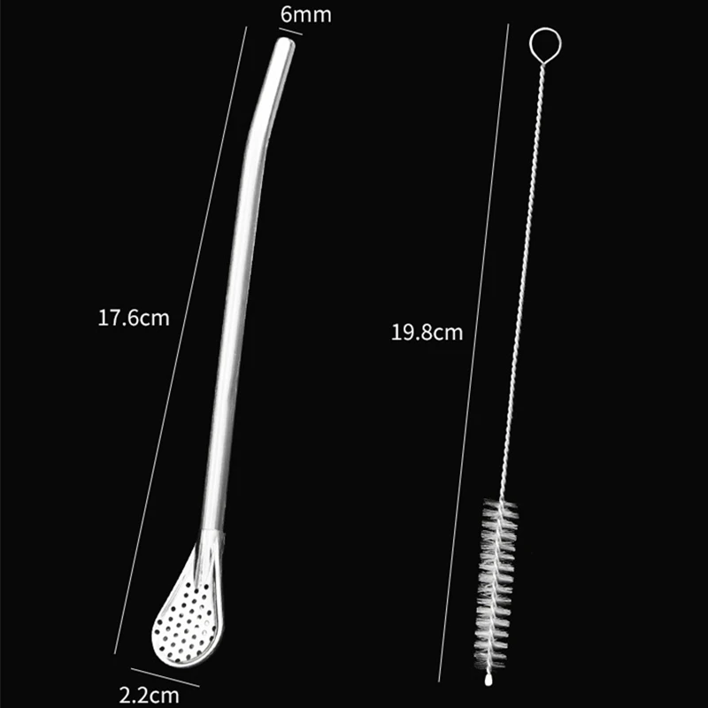 Stainless Steel Drinking Straw Spoon 17.2cm 6 Stainless Steel Drinking Straw Spoon 17.2cm - Image 6