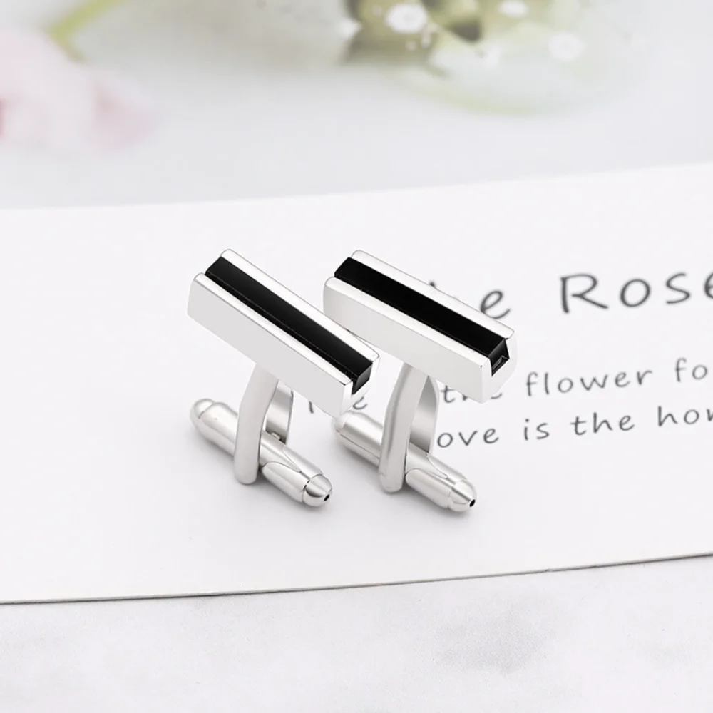 Modern Men's Rectangular Cufflinks with Bold Color Contrasts 5 Modern Men's Rectangular Cufflinks with Bold Color Contrasts - Image 5
