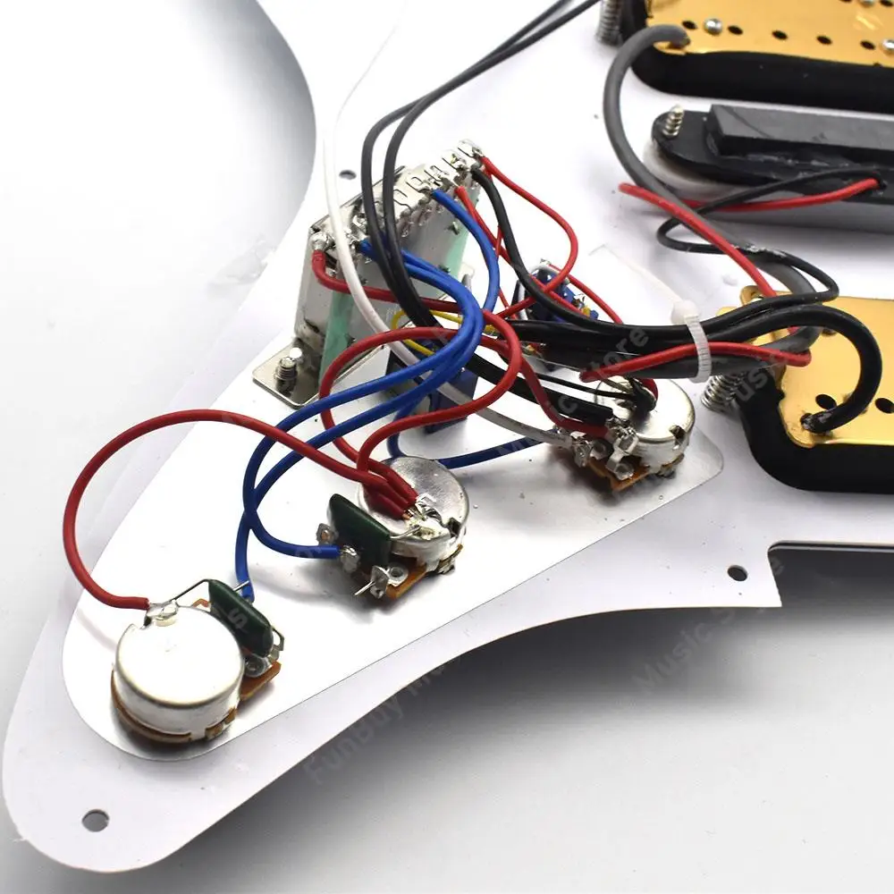 White HSH Electric Guitar Pickguard Assembly 6 White HSH Electric Guitar Pickguard Assembly - Image 6