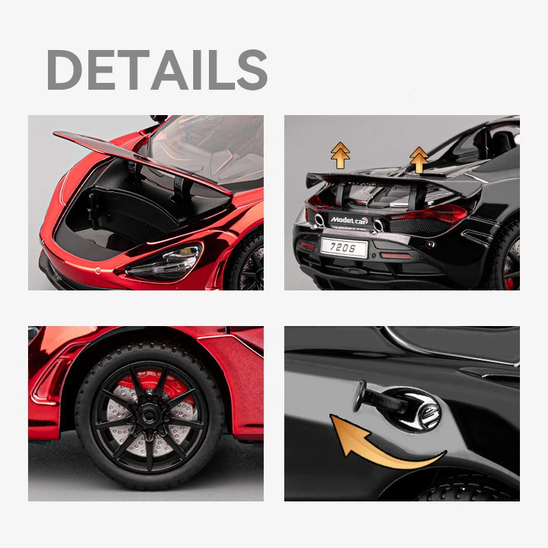 1:24 McLaren 720S Spider Alloy Model for Collectors 4 1:24 McLaren 720S Spider Alloy Model for Collectors - Image 4