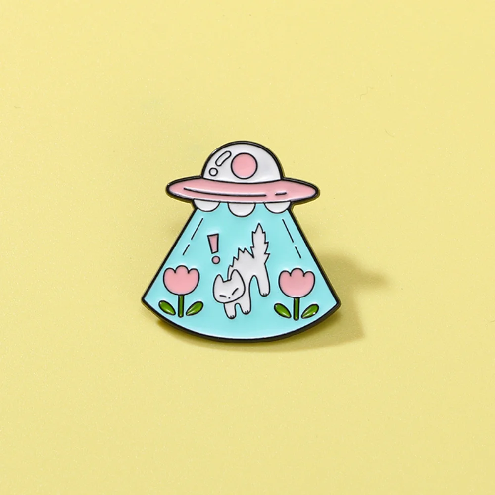 UFO Cat Enamel Brooch – Pastel Colors 4 UFO Cat Enamel Brooch – Pastel Colors - Image 4