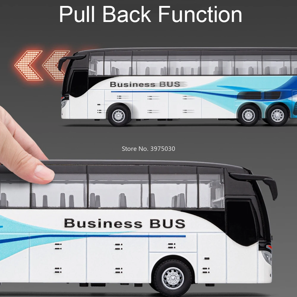 1:30 Alloy Diecast Shuttle Bus Model in Gold, White, Blue 6 1:30 Alloy Diecast Shuttle Bus Model in Gold, White, Blue - Image 6