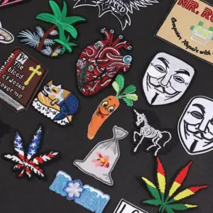 Mask Scripture Heart Wings Iron-On Patch