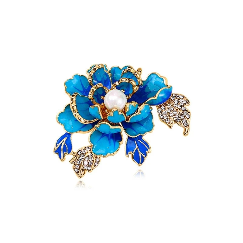 Elegant Enamel Peony Flower Brooch for Women 5 Elegant Enamel Peony Flower Brooch for Women - Image 5