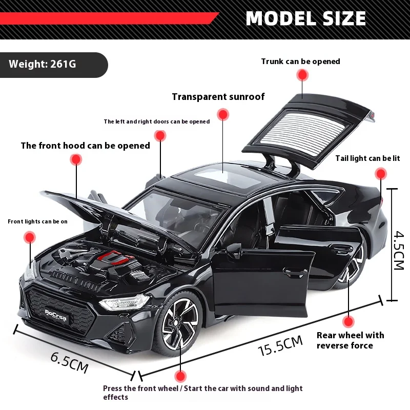 1:32 Scale RS7 Collectible Car Model 3 1:32 Scale RS7 Collectible Car Model - Image 3