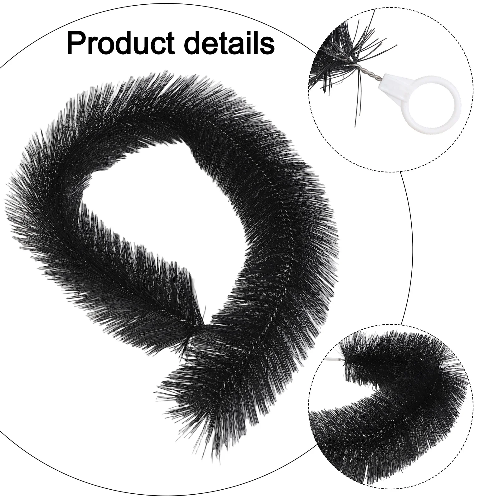 Black Gutter Guard Brush with Stainless Steel Core 3 Black Gutter Guard Brush with Stainless Steel Core - Image 3