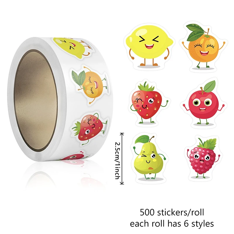 Colorful Cartoon Fruit Stickers Set of 500 10 Colorful Cartoon Fruit Stickers Set of 500 - Image 10