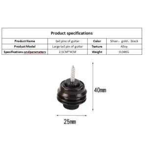 Universal Metal Guitar Strap Lock in Silver, Gold, Black 12 S53b11a241d0543f9a104619c0db10bf5I