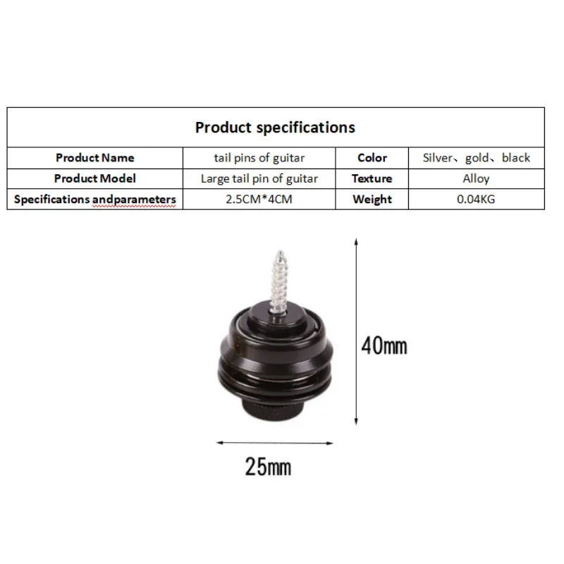 Universal Metal Guitar Strap Lock in Silver, Gold, Black 6 Universal Metal Guitar Strap Lock in Silver, Gold, Black - Image 6