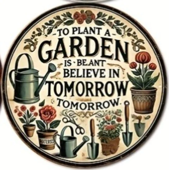 Vintage Floral Garden Plaque 8-inch Aluminum Decor 9 Vintage Floral Garden Plaque 8-inch Aluminum Decor - Image 9