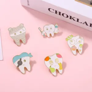Whimsical Cartoon Tooth Brooch Set of 5 11 S53dfee86a61f438ab9164e3ba9f00af7S