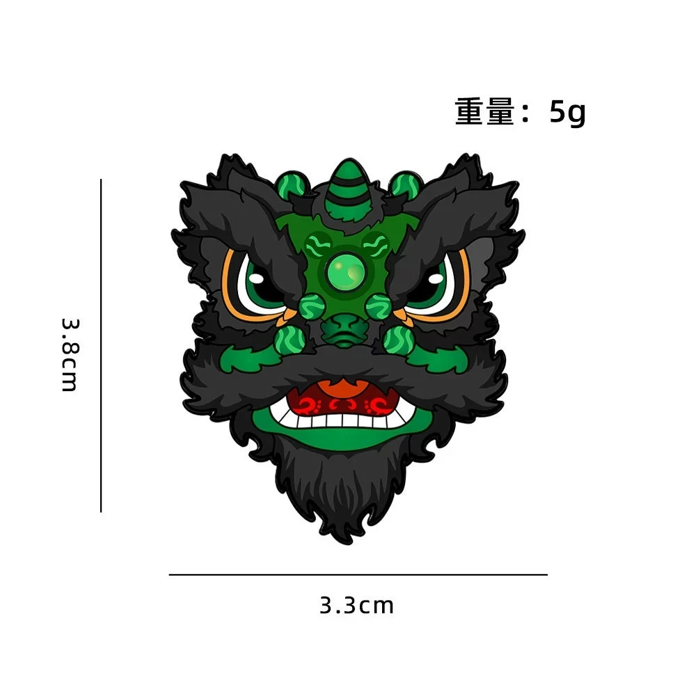 Lion Rising Brooch with Five Tiger General Design 5 Lion Rising Brooch with Five Tiger General Design - Image 5