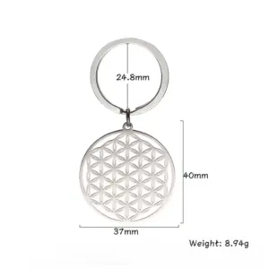 Stainless Steel Flower of Life Keychain 17 S53e72df2bfa742c9b54330b5ef3e85f1f
