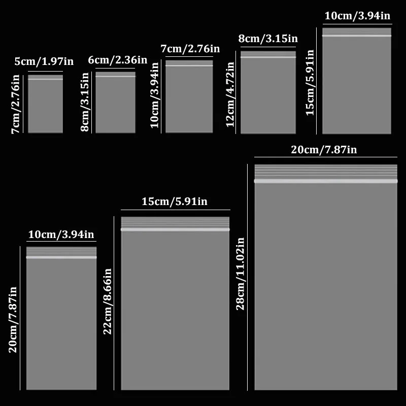 Transparent Resealable Plastic Storage Bags Set 2 Transparent Resealable Plastic Storage Bags Set - Image 2