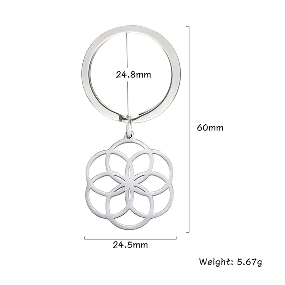 Stainless Steel Flower of Life Keychain 9 Stainless Steel Flower of Life Keychain - Image 9