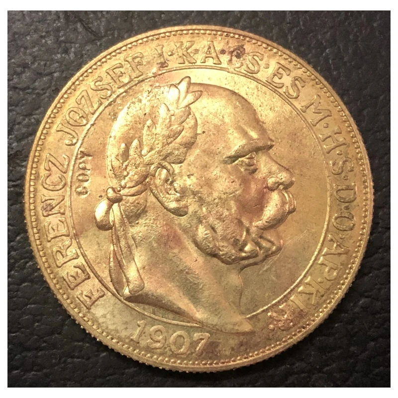 Vintage 1907 Hungary Coin Replica 40mm 3 Vintage 1907 Hungary Coin Replica 40mm - Image 3