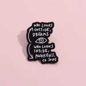 Black Enamel Artistic Brooch for Men and Women