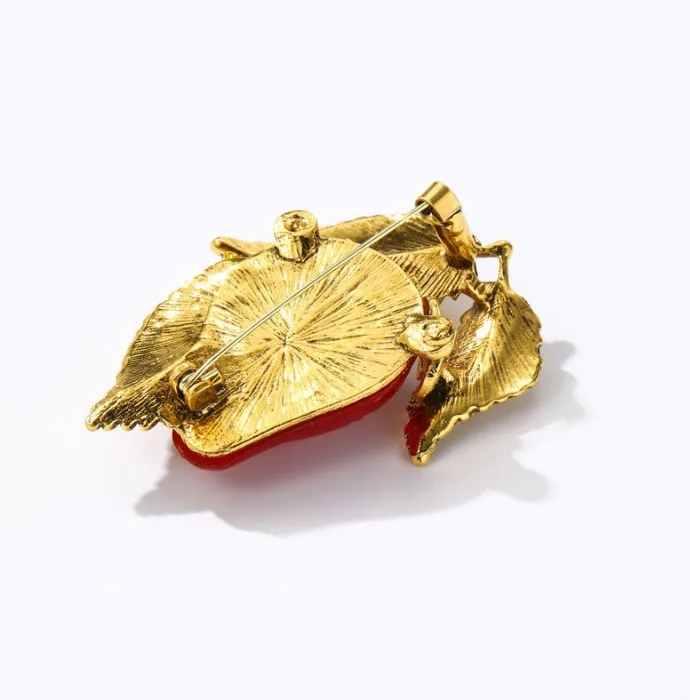 Strawberry Brooch by Drip Oil in Red or Bronze 5 Strawberry Brooch by Drip Oil in Red or Bronze - Image 5