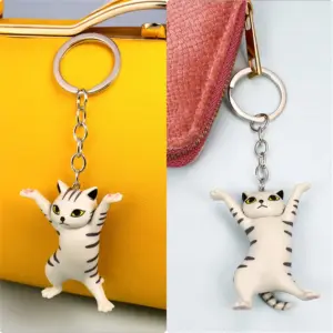 Colorful Cartoon Cat Keychain for Bags and Keys 14 S554c7b9f4aff453eae469329632e140aV