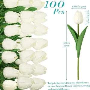 White Artificial Tulip Bouquet for Decor 8 S5551fbd10a5f445f996cc02f1d2dc103e