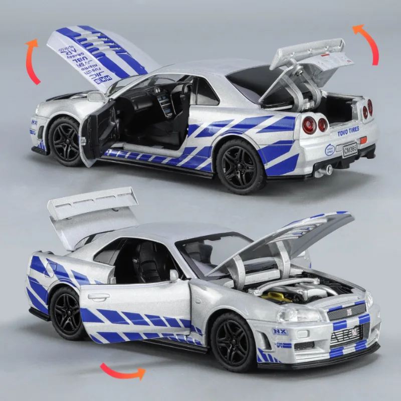 1:32 GTR R34 & R35 Diecast Model Car 2 1:32 GTR R34 & R35 Diecast Model Car - Image 2